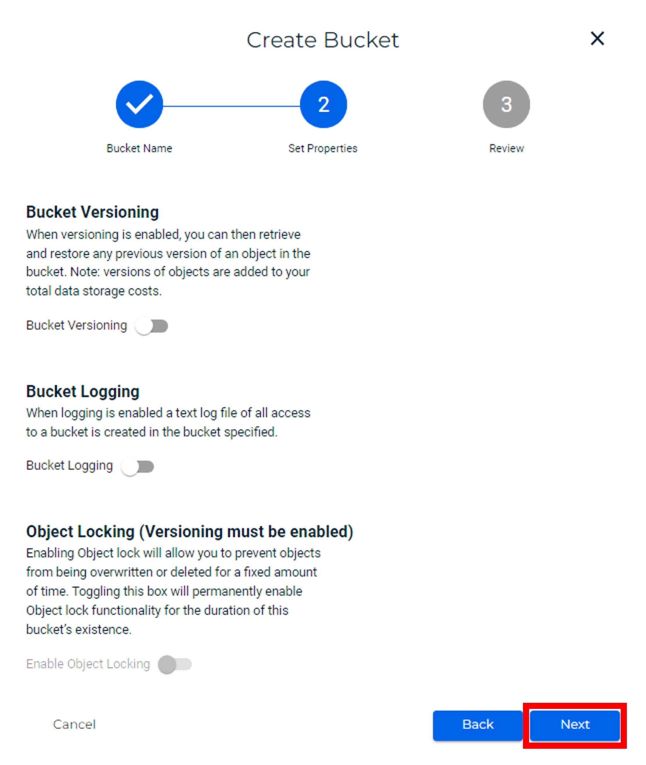 Wasabi設定 - プロパティ設定