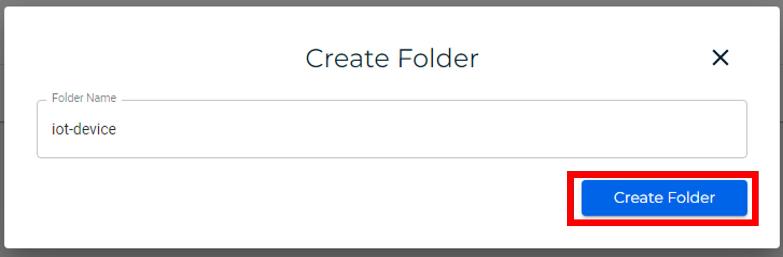Wasabi設定 - フォルダーを作成画面