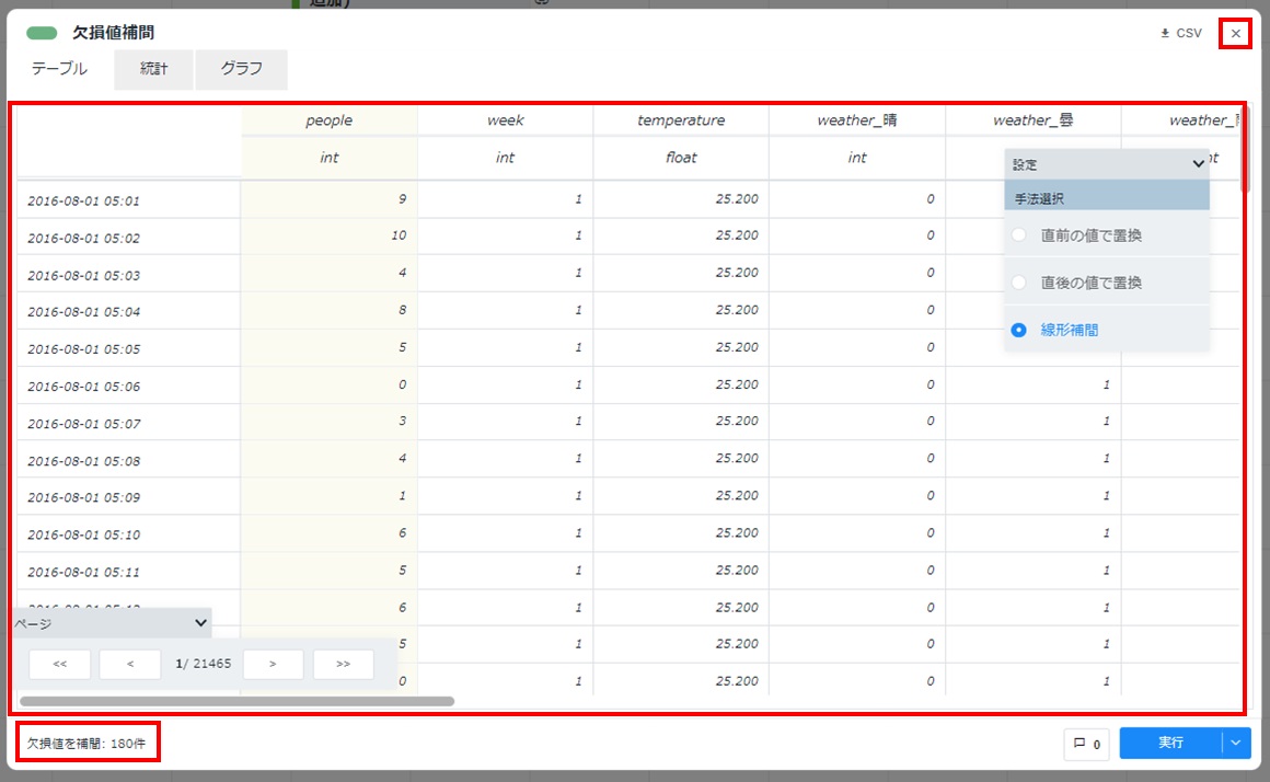 Node-AI環境構築-欠損値補間カード実行結果